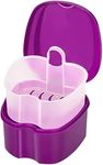 Denture Case Orthodontic Dental Retainer Box False Teeth Storage Container Dentures Container with Filter for Home & Travel