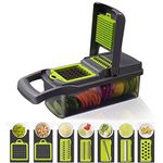 FANFX Vegetable Chopper Set Food Slicer Dicer 12 in 1 Kitchen Mandolin Slicer Kit Potato Slicer Cheese Slicer Salad Cabbage Julienne Slicer Zoodle Maker Fruits Veg Slicer