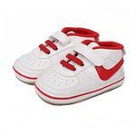 YWY Baby Boys Girls Shoes Sneakers Slippers Anti-Slip Prewalkers First Walking Shoes Walkers 0-6 Months White/Red