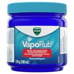 Vicks VapoRub Nasal Decongestant, Cough Suppressant, Relief from Cold, Aches, & Pains, Chest Rub Ointment, Original scent, 170 g/190 mL