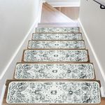 OJIA Non-Slip Stair Treads for Wooden Steps 15PCS, 30"X8" Carpet Stair Treads Indoor Stair Runner Anti-Slip Stair Rugs Safety Mats for Dogs, Kids & Elders, Rubber Backing Staircase Step Covers