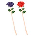 Dimeho 2 Pack Metal Red Rose Bookmarks Metal Book Page Holder Valentine's Day Flower Book Marks for Women Book Lovers Birthday Mother's Day Valentine's Day Christmas Gift()