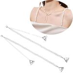 QIQVERT Invisible Non-Skid Pearl Bra Straps - Adjustable Invisible Shoulder Strap Strings for Bra Tops & Dress Accessories, Bra Belt for Bra Tops Wedding Dress, Invisible Strap for Party - 1 Pair