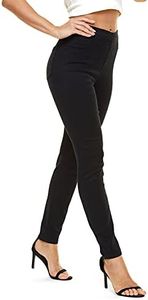 LICTZNEE Jeggings for Women High Waist, Stretchy Jeans Slim Fit Leg Pull on Jean with Pockets, Soft Breathable Cotton Blend, Black, Medium
