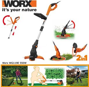 WORX Electric Grass Trimmer 550W 30cm – Corded Line Strimmer