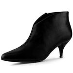 Allegra K Women's Cutout Pointy Toe Stiletto Heels Black Ankle Booties - 9 M US