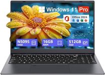 UOWAMOU 15.6-inch Windows 11 Laptop, 16GB RAM, 512GB SSD, FHD IPS Display Laptop Computer, Intel N5095 Quad Core, 2.4/5G WiFi, BT4.2 Backlit and Fingerprint, Lightweight and Portable