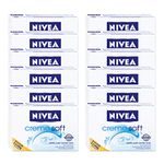 Nivea Creme Soft Creme Soap, Pack of 12 (2 x 100 g), Hand Wash Gently Cleanses and Cares for Your Skin, Hand Soap Protects Your Hands While Washing