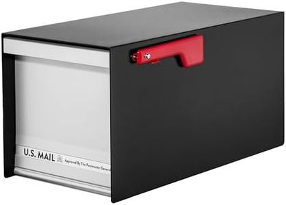 Architectural Mailboxes MailMax™ Heavy Duty, Modern Steel Metal Post Mounted Mail Box for Outside, Black, Large Curbside Mailbox for Packages with Magnetic Latch