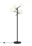 Dellemade Sputnik Chandelier Floor Lamp for Bedroom,4-Lights Clear Glass Shade Floor Light for Living Room,Black