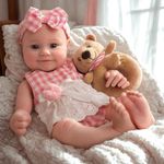 BABESIDE Full Body Silicone Reborn-Baby Dolls Girl 16 Inch Newborn Baby Doll Lifelike Baby Dolls Softness Silicone Body Realistic Reborn Babies with Blue eye