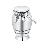 QGJNSGC Small Keepsake Urns for Human Ashes Cremation Urns for Ashes Stainless Steel Funeral Memorial Ashes Holder Mini Cremation Urn for Pet or Human Ash