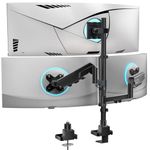 WALI Triple Monitor Mount - Extra Tall 3 Monitor Desk Mount for 13 to 49" Ultrawide Screens, Up to 44 lbs, Fully Adjustable Heavy Duty Gas Springs, VESA 75/100 mm (GSDM003-P), Black