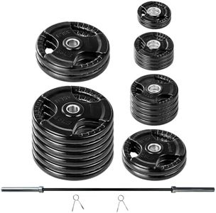 Lifeline Fitness 500 Pound Olympic Weight Set With Bar - Commercial Grade, Rubber Coated Olympic Grip Weight Plates, Barbell, and Spring Clips - Perfect Home Gym Workout Set
