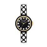 Kate Spade New York Park Row Women's Watch with Silicone Band, Gold, Large Black/White Dot, One Size, Park Row Three-Hand Dot Silicone Watch - KSW1812