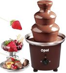 Opal Large Size Stainless Steel Chocolate Fountain 500ml 90w Fondue Set Electric 3-Tier Machine with Hot Melting Pot Base (OCF17) (OCF11)