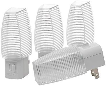 DEWENWILS Plug in LED Night Light with Switch, Manual On Off Nightlight for Bathroom, Hallway, Garage, Bedroom, Warm White, UL Listed, 4 Pack