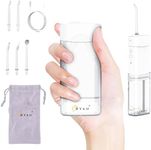 Portable Water Flosser,Upgraded Mini Cordless Oral Irrigator,Telescopic 200ml Tank,5 Modes & IPX7,Home & Travel Rechargeable Water Dental Flosser for Teeth, Gums, Braces Cleaner Care (White-Mini)