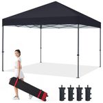 COOSHADE Durable Easy Pop Up Canopy Tent 10x10Ft(Black)