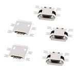 uxcell 5 Pcs Mini Micro USB Type B Female Solder Plug Socket 180 Degree 5-Pin SMT Jack Connector Repair Replacement