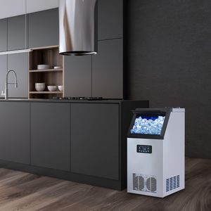 CREWORKS Commercial Ice Maker – Stainless Steel, 72.5kg/24h, 10kg Storage
