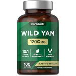 Wild Yam Capsules 1200mg | Wild Yam Root Extract Supplement | 100 Capsules (Not Tablets) | by Horbach