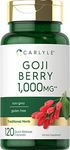 Carlyle Goji Berry 1000mg (120 Capsules) | Concentrated Extract from Wolfberry Plant | Non-GMO, Gluten Free