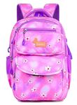 TRUE HUMAN School Bag for Girls, Lightweight Casual Backpacks for Women,Stylish and Trendy College Backpacks for Girls (RAINBOW SERIES) (Rainbow PURPLE)