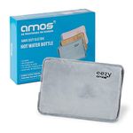 AMOS Eezy Rechargeable Electric Hot Water Bottle Bed Warmer with Hand Heat Pad Glove Pain Relief, Grey