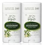 Green Beaver All Natural Body Deodorant, Paraben & Aluminum-Free, Vegan, For Normal & Sensitive Skin, Tea Tree, 2-pack