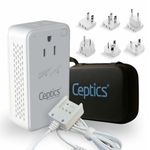 Ceptics Step Down Voltage Converter US to Europe - 200W Convert 220V to 110V for Curling Iron, Straightener, Charger – USB-A & C Fast Charging – SwadApt Type A, B, C, E/F, G, I Included