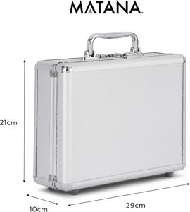 MATANA Premium Aluminium Lockable Coin Storage Case – 6 Trays, Holds 100+ Coins