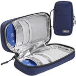 OVAKIA Insulin Cooler Travel Case with 2 Gel Ice Pack, Diabetic Bag for Medicine Carrying On, Portable Insulated Supplies for Medication Cooling Insulation (Blue)