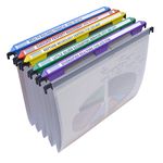 Ultimate Office MagniFile Hanging File Folders V- Bottom Letter Size with 11 inch Magnified Indexes That Double The Size of Your File Titles to Find Files Fast. (Set of 5 Frost)