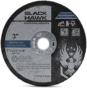 BHA Metal and Stainless Steel Cut Off Wheels for Die Grinders, 3” x 1/32” x 3/8” - 25 Pack