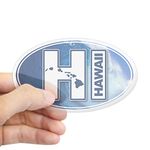 CafePress Hawaii Big Wave Sticker Oval Bumper Sticker, Euro Oval Car Decal