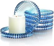 Kanpura Set of 6 Blue Glass Candle 