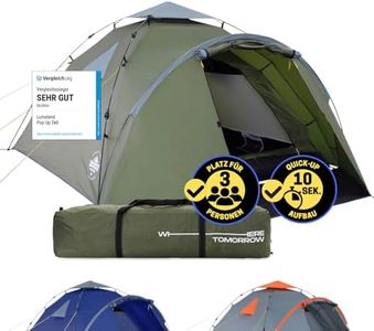 Lumaland Pop Up Zelt | 3-4 Personen Familienzelt | Wurfzelt 220x220x130 cm | Wasserdicht & Windfest | Ideal als Camping, Festival & Reise Zelt | Ultraleicht & Robust [Grün]
