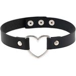 DTWAWA PU Leather Gothic Choker Collar Chain Belt, Adjustable Punk Rock Necklace Gift for Girlfriends Daughter (Love)