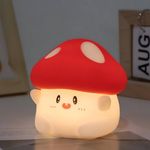 Cute Mushroom Night Light, Squishy Silicone Dimmable Nightlight lamp for Kids Room, Rechargeable Touch Table Lamp with Timer for Nursery, Dorm Decor, Baby Boys Girls Gifts