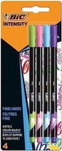 BIC 942076 Intensity Fineliner Felt Tip Pen Fine Point (0.8 mm) - Assorted Fashion Colours, Pack of 4 Fineliner Pens