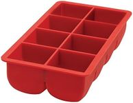 HIC Harold Import Co. 43748 HIC Flexible Big Block Cocktail Ice Tray, Silicone, 2-Inch Cubes, Red