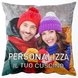 Easycosy Cuscino Personalizzato con Foto e Testo, Stampa Fronte-Retro Federa per Cuscino Personalizzata 40x40, Regali Personalizzati per Ricordare l'Amore (Imbottitura Opzionale)