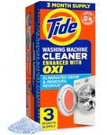 Washing Machine Cleaner by Tide, Washer Machine Cleaner with Oxi for Front and Top Loader Washer Machines, Deep Cleaning Odor Eliminator, 3 Month Supply