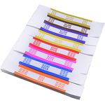 Pack of 800 Money Bands for Cash, Currency Straps, Money Straps for Bills, Dollar Bill Wrappers to Organize Cash - Self-Adhesive Money Band, 8 Colors - 50 of Each Denomination