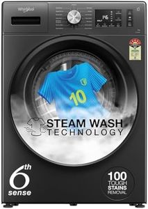 Whirlpool 7 Kg 5 Star Inverter Front Load Washing Machine with In-Built Heater (SUPREME CARE 7012 -E, Midnight Grey, 100+ Tough Stains, Steam Technology, 2025 Model)