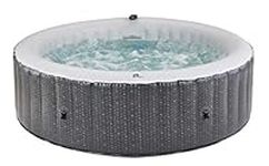 MSpa C-OM061 Ottoman (2021 Model) 6 Person 4+2 Portable Round Hot Tub Bubble Spa Inflatable Rattan Furniture Pattern Grey