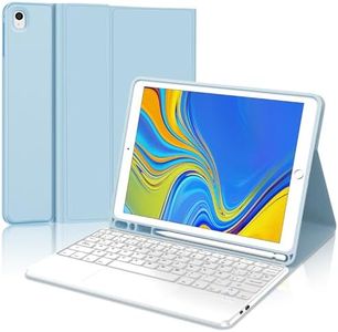SENGBIRCH Teclado iPad 9 generación con touchpad - Funda Teclado iPad 9 Generación,Teclado táctil magnético Desmontable Español Ñ para iPad 9ª/8ª/7ª Generación 10.2,iPad Pro 10.5,iPad Air 3,Blue