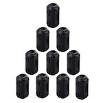 Futheda 10pcs Clip on Ferrite Ring Core Anti-interference High-frequency Filter RFI EMI Noise Suppressor with 3mm Inner Diameter Ferrite Cable Clip Black