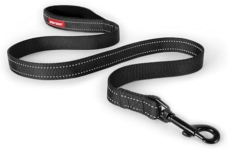 EzyDog Essential Dog Leash - Soft Webbing Lead for Dogs, Neoprene Handle, Reflective, Tough Nylon Webbing, Carbon Snap Clip (120cm, Black)